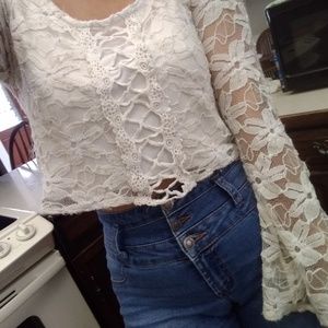 Bohemian, bell sleeved, crop top